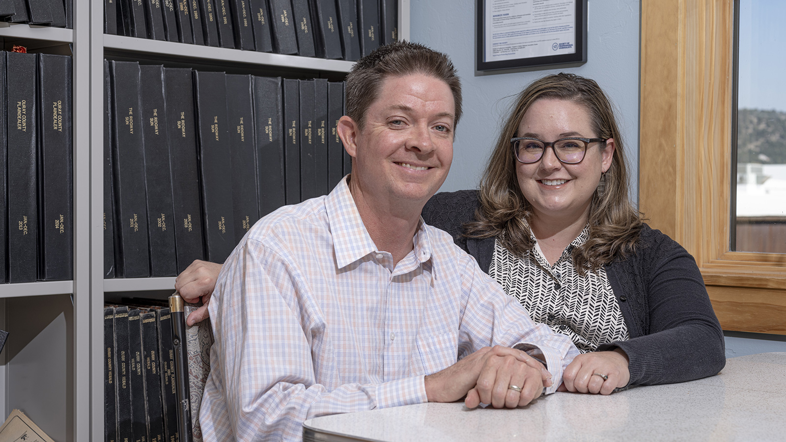 Erin McIntyre and Mike Wiggins, co-publishers, Ouray County Plaindealer. Image: William Woody