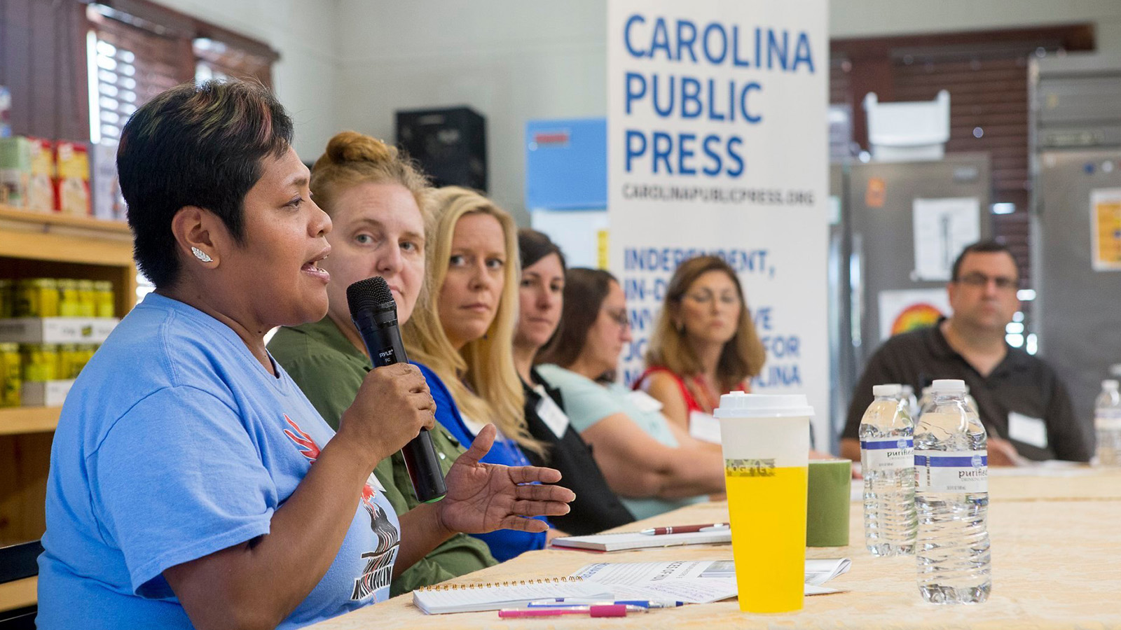 Panelists at the Carolina Public Press Newsmakers forum on hunger and food insecurity discussed the issues contributing to food insecurity. Credit: Matt Rose/Carolina Public Press.